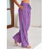 imagePRETTYGARDEN Womens Wide Leg Lounge Pants 2025 Summer Drawstring Elastic Waist Comfy Striped Pajama Bottoms Trendy ClothesStriped Rose Pink Dark Blue