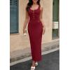 imagePRETTYGARDEN Womens 2025 Summer Bodycon Maxi Dresses Sleeveless Buttons Knit Spring Elegant Wedding Guest Cocktail DressWine Red