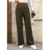 imagePRETTYGARDEN Womens Dressy Casual Dress Pants Straight Leg High Elastic Waisted Stretch Trouser SlacksArmy Green