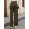 imagePRETTYGARDEN Womens Dressy Casual Dress Pants Straight Leg High Elastic Waisted Stretch Trouser SlacksArmy Green