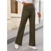 imagePRETTYGARDEN Womens Dressy Casual Dress Pants Straight Leg High Elastic Waisted Stretch Trouser SlacksArmy Green