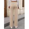 imagePRETTYGARDEN Womens Dressy Casual Dress Pants Straight Leg High Elastic Waisted Stretch Trouser SlacksBeige