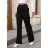 imagePRETTYGARDEN Womens Dressy Casual Dress Pants Straight Leg High Elastic Waisted Stretch Trouser SlacksBlack