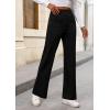 imagePRETTYGARDEN Womens Dressy Casual Dress Pants Straight Leg High Elastic Waisted Stretch Trouser SlacksBlack