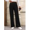 imagePRETTYGARDEN Womens Dressy Casual Dress Pants Straight Leg High Elastic Waisted Stretch Trouser SlacksBlack