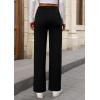 imagePRETTYGARDEN Womens Dressy Casual Dress Pants Straight Leg High Elastic Waisted Stretch Trouser SlacksBlack