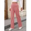 imagePRETTYGARDEN Womens Dressy Casual Dress Pants Straight Leg High Elastic Waisted Stretch Trouser SlacksDusty Pink