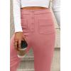 imagePRETTYGARDEN Womens Dressy Casual Dress Pants Straight Leg High Elastic Waisted Stretch Trouser SlacksDusty Pink