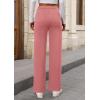 imagePRETTYGARDEN Womens Dressy Casual Dress Pants Straight Leg High Elastic Waisted Stretch Trouser SlacksDusty Pink