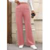 imagePRETTYGARDEN Womens Dressy Casual Dress Pants Straight Leg High Elastic Waisted Stretch Trouser SlacksDusty Pink