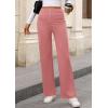 imagePRETTYGARDEN Womens Dressy Casual Dress Pants Straight Leg High Elastic Waisted Stretch Trouser SlacksDusty Pink