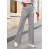 imagePRETTYGARDEN Womens Dressy Casual Dress Pants Straight Leg High Elastic Waisted Stretch Trouser SlacksGrey