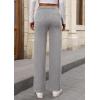 imagePRETTYGARDEN Womens Dressy Casual Dress Pants Straight Leg High Elastic Waisted Stretch Trouser SlacksGrey