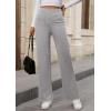 imagePRETTYGARDEN Womens Dressy Casual Dress Pants Straight Leg High Elastic Waisted Stretch Trouser SlacksGrey