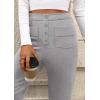 imagePRETTYGARDEN Womens Dressy Casual Dress Pants Straight Leg High Elastic Waisted Stretch Trouser SlacksGrey