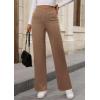 imagePRETTYGARDEN Womens Dressy Casual Dress Pants Straight Leg High Elastic Waisted Stretch Trouser SlacksKhaki