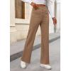 imagePRETTYGARDEN Womens Dressy Casual Dress Pants Straight Leg High Elastic Waisted Stretch Trouser SlacksKhaki