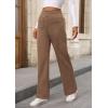 imagePRETTYGARDEN Womens Dressy Casual Dress Pants Straight Leg High Elastic Waisted Stretch Trouser SlacksKhaki