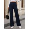 imagePRETTYGARDEN Womens Dressy Casual Dress Pants Straight Leg High Elastic Waisted Stretch Trouser SlacksNavy