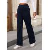 imagePRETTYGARDEN Womens Dressy Casual Dress Pants Straight Leg High Elastic Waisted Stretch Trouser SlacksNavy