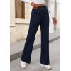imagePRETTYGARDEN Womens Dressy Casual Dress Pants Straight Leg High Elastic Waisted Stretch Trouser SlacksNavy