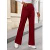 imagePRETTYGARDEN Womens Dressy Casual Dress Pants Straight Leg High Elastic Waisted Stretch Trouser SlacksWine Red