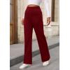 imagePRETTYGARDEN Womens Dressy Casual Dress Pants Straight Leg High Elastic Waisted Stretch Trouser SlacksWine Red