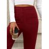 imagePRETTYGARDEN Womens Dressy Casual Dress Pants Straight Leg High Elastic Waisted Stretch Trouser SlacksWine Red