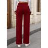 imagePRETTYGARDEN Womens Dressy Casual Dress Pants Straight Leg High Elastic Waisted Stretch Trouser SlacksWine Red