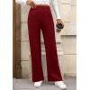 imagePRETTYGARDEN Womens Dressy Casual Dress Pants Straight Leg High Elastic Waisted Stretch Trouser SlacksWine Red