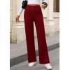 imagePRETTYGARDEN Womens Dressy Casual Dress Pants Straight Leg High Elastic Waisted Stretch Trouser SlacksWine Red
