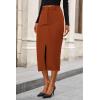 imagePRETTYGARDEN Womens Fall Midi Pencil Skirts Dressy Casual Work Office High Waisted Trendy Winter Corduroy Skirt with SlitCaramel