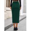 imagePRETTYGARDEN Womens Fall Midi Pencil Skirts Dressy Casual Work Office High Waisted Trendy Winter Corduroy Skirt with SlitDark Green