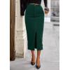 imagePRETTYGARDEN Womens Fall Midi Pencil Skirts Dressy Casual Work Office High Waisted Trendy Winter Corduroy Skirt with SlitDark Green