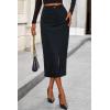 imagePRETTYGARDEN Womens Fall Midi Pencil Skirts Dressy Casual Work Office High Waisted Trendy Winter Corduroy Skirt with SlitDark Grey