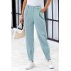 imagePRETTYGARDEN Womens High Waisted Pants Dressy Casual Ankle Length Work Office Trouser Slacks with PocketsAqua Blue