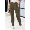 imagePRETTYGARDEN Womens High Waisted Pants Dressy Casual Ankle Length Work Office Trouser Slacks with PocketsArmy Green