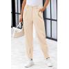 imagePRETTYGARDEN Womens High Waisted Pants Dressy Casual Ankle Length Work Office Trouser Slacks with PocketsBeige