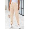 imagePRETTYGARDEN Womens High Waisted Pants Dressy Casual Ankle Length Work Office Trouser Slacks with PocketsBeige
