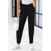imagePRETTYGARDEN Womens High Waisted Pants Dressy Casual Ankle Length Work Office Trouser Slacks with PocketsBlack