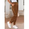 imagePRETTYGARDEN Womens High Waisted Pants Dressy Casual Ankle Length Work Office Trouser Slacks with PocketsBrown