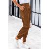 imagePRETTYGARDEN Womens High Waisted Pants Dressy Casual Ankle Length Work Office Trouser Slacks with PocketsBrown