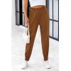 imagePRETTYGARDEN Womens High Waisted Pants Dressy Casual Ankle Length Work Office Trouser Slacks with PocketsBrown