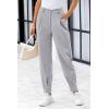 imagePRETTYGARDEN Womens High Waisted Pants Dressy Casual Ankle Length Work Office Trouser Slacks with PocketsGrey