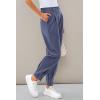 imagePRETTYGARDEN Womens High Waisted Pants Dressy Casual Ankle Length Work Office Trouser Slacks with PocketsGrey Blue