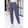 imagePRETTYGARDEN Womens High Waisted Pants Dressy Casual Ankle Length Work Office Trouser Slacks with PocketsGrey Blue