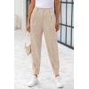 imagePRETTYGARDEN Womens High Waisted Pants Dressy Casual Ankle Length Work Office Trouser Slacks with PocketsLight Khaki