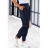 imagePRETTYGARDEN Womens High Waisted Pants Dressy Casual Ankle Length Work Office Trouser Slacks with PocketsNavy