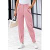 imagePRETTYGARDEN Womens High Waisted Pants Dressy Casual Ankle Length Work Office Trouser Slacks with PocketsPink