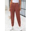 imagePRETTYGARDEN Womens High Waisted Pants Dressy Casual Ankle Length Work Office Trouser Slacks with PocketsRust Red